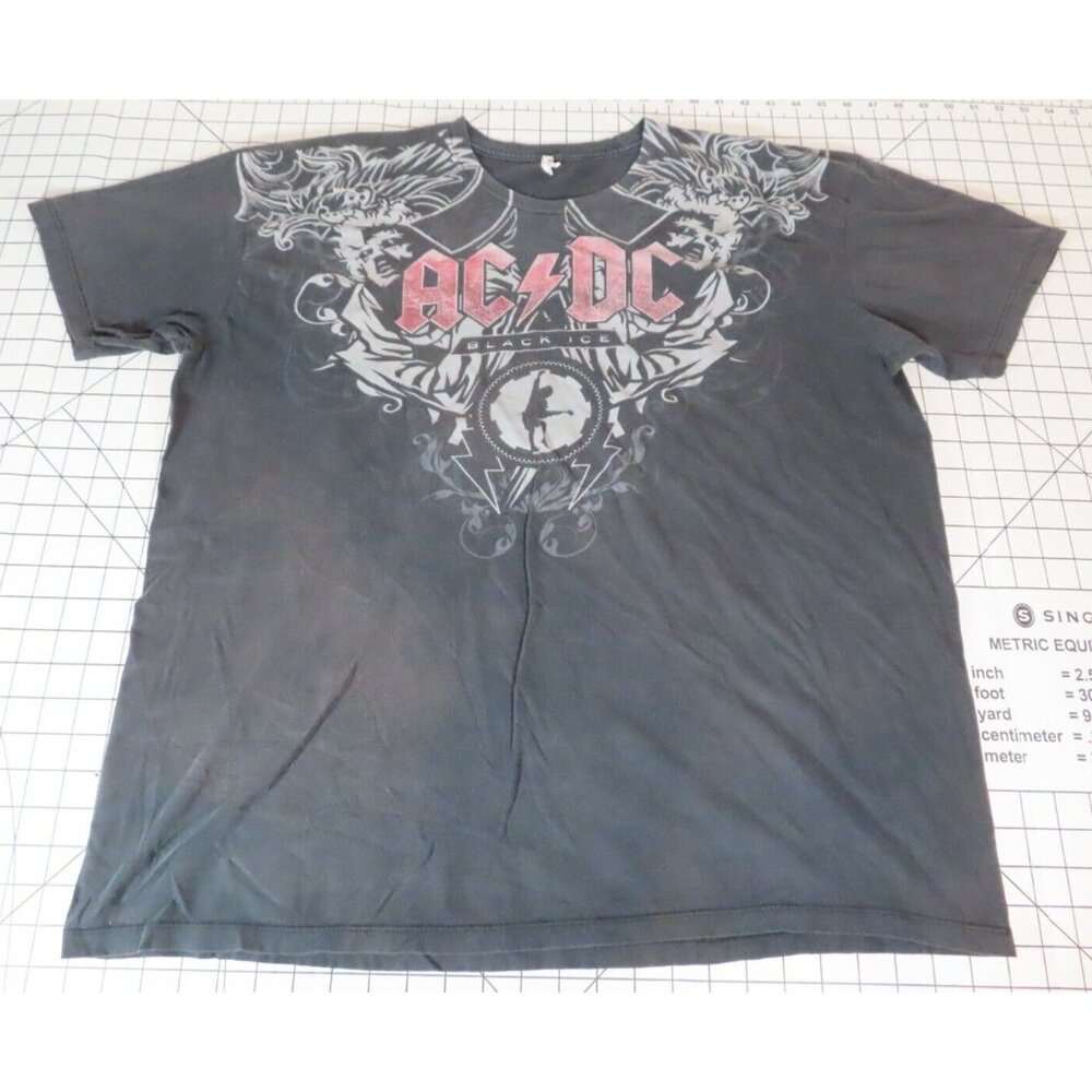 AC/DC Black Ice T-shirt 2XL Tour Merch Rock Band Graphic Black 2008 Alstyle AAA